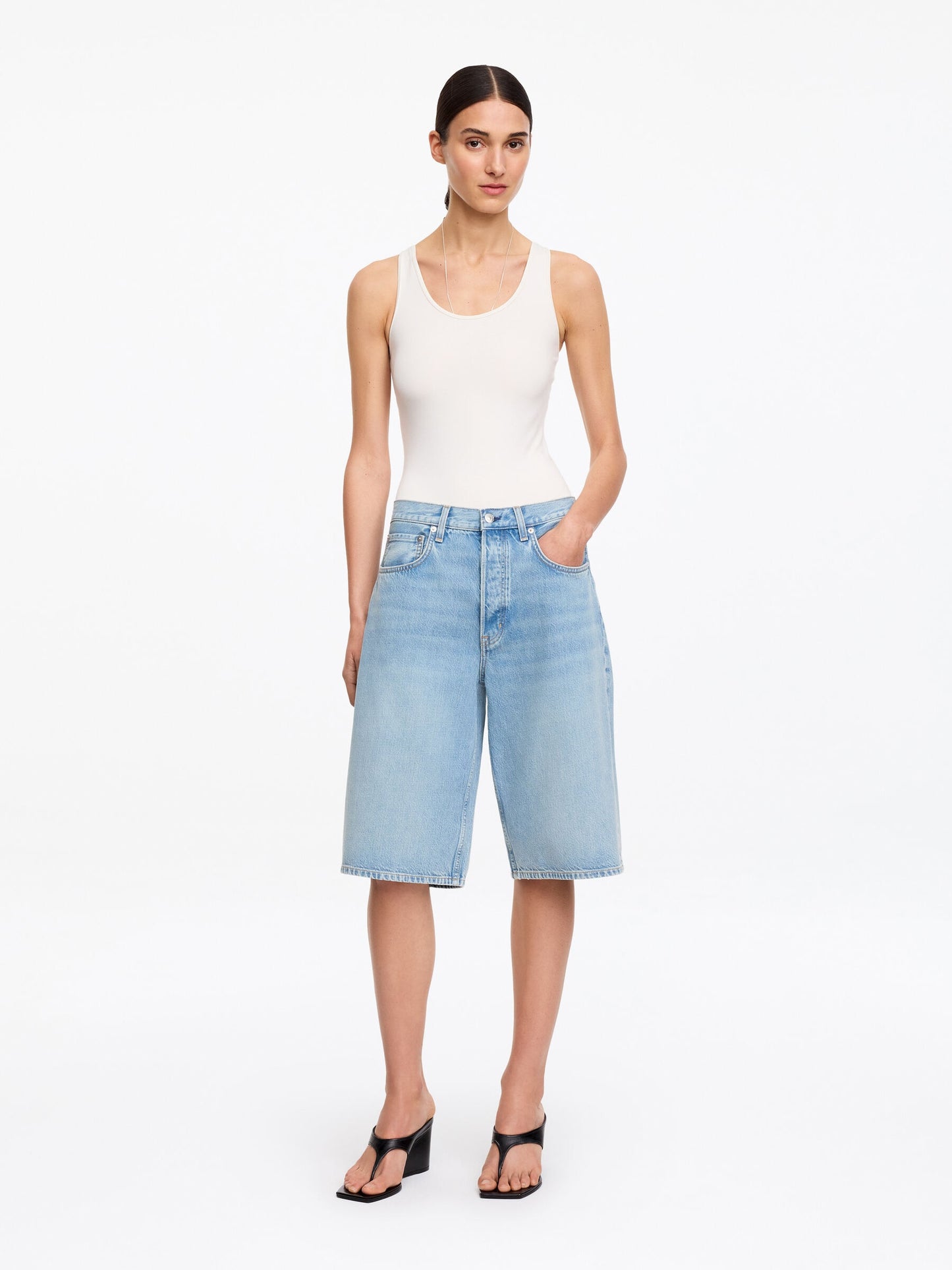 Long Denim Shorts