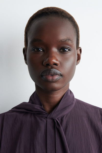 Fluid scarf-detail blouse
