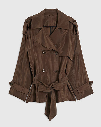 Brown RI Studio Short Drapey Trench Coat