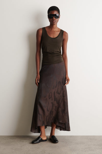 Jacquard handkerchief midi skirt