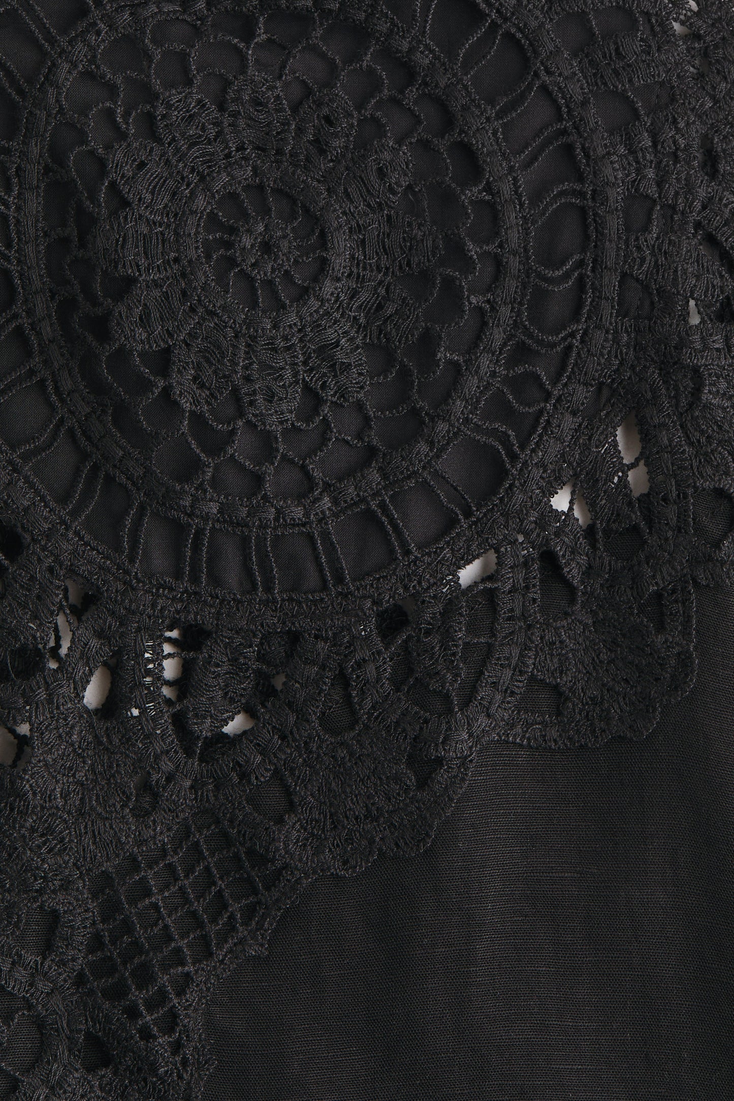 Lace-detail linen-blend dress