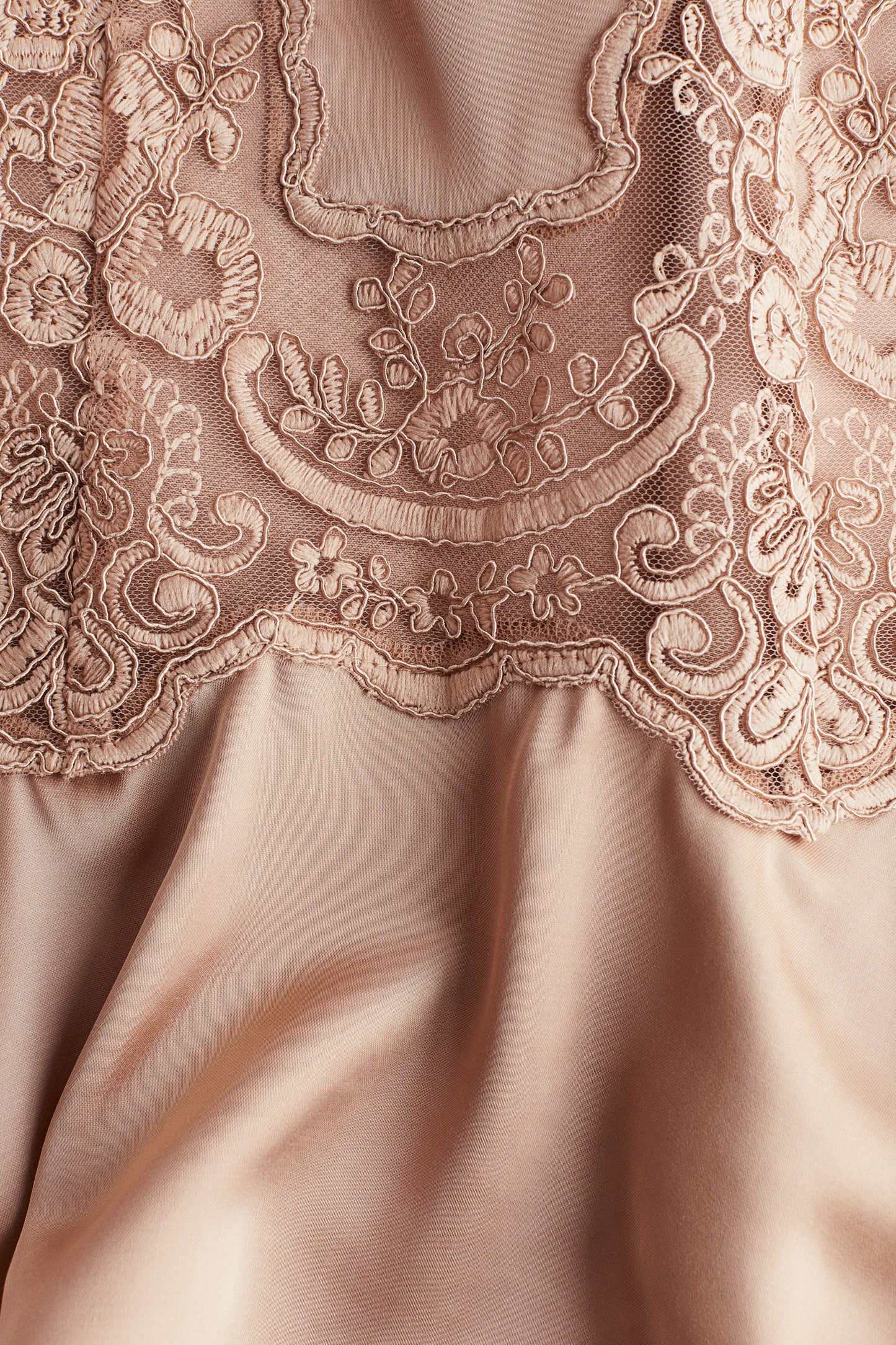 Lace-inset satin strappy top
