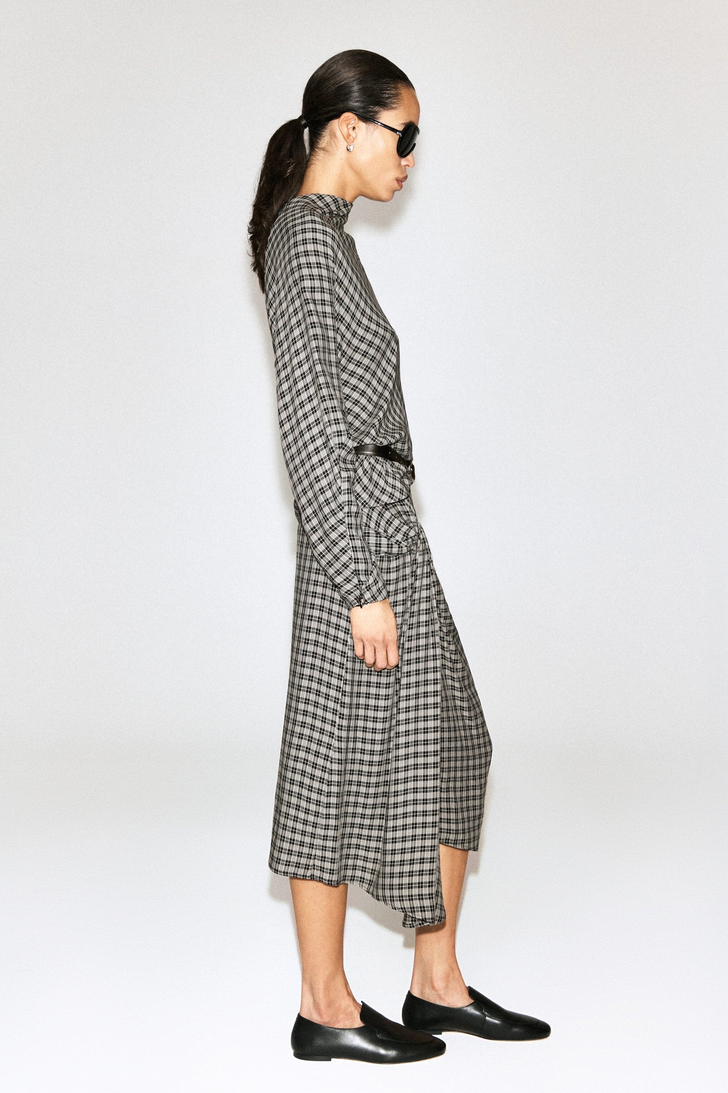 Draped Checked Top