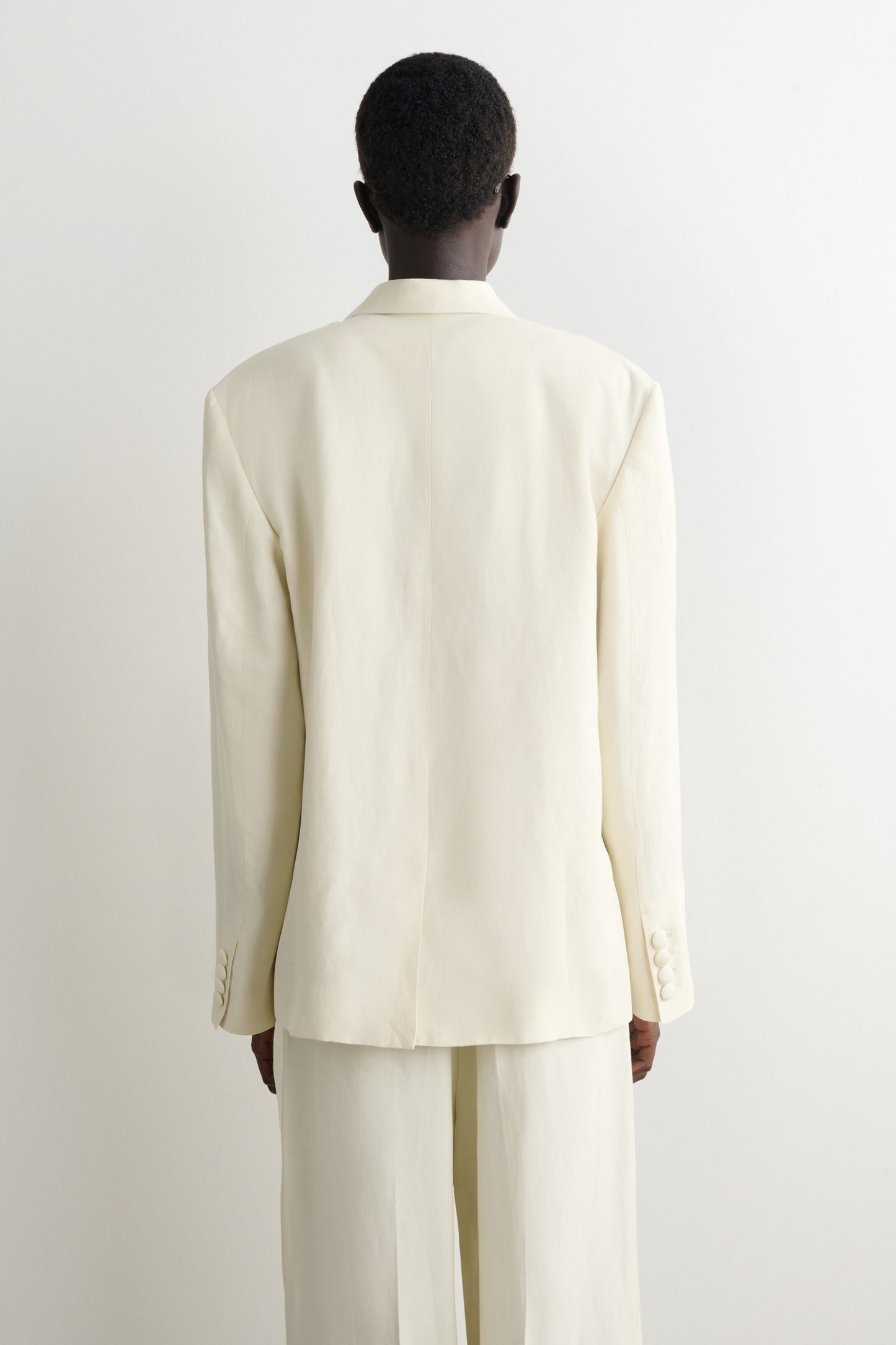Linen-Blend Tuxedo Blazer