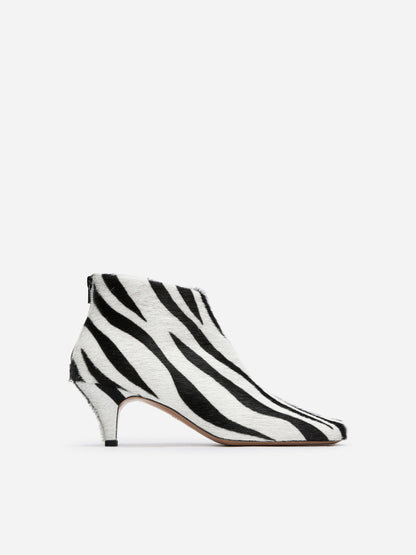 Zebra-Print Ankle Boots
