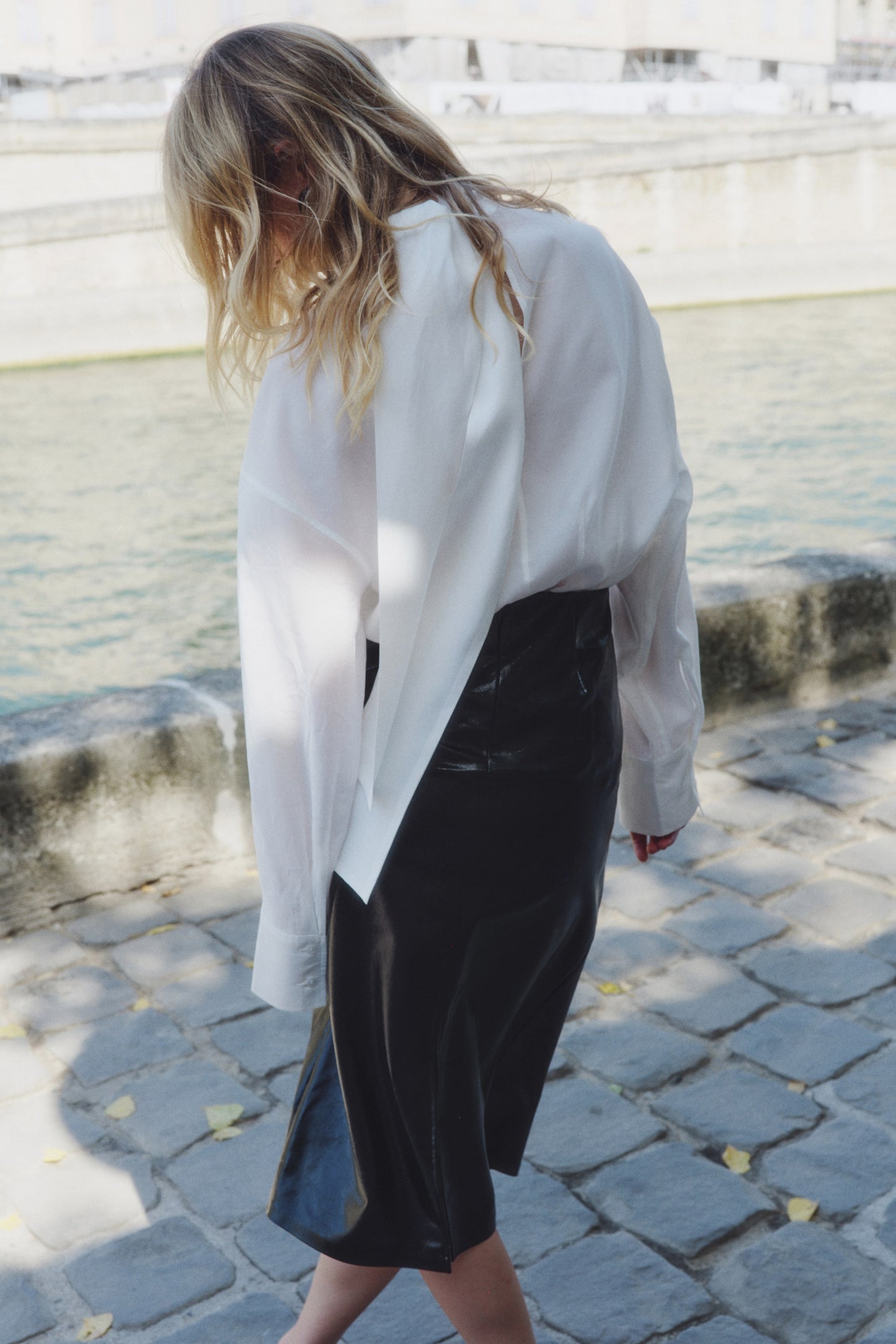 Bow-collar blouse