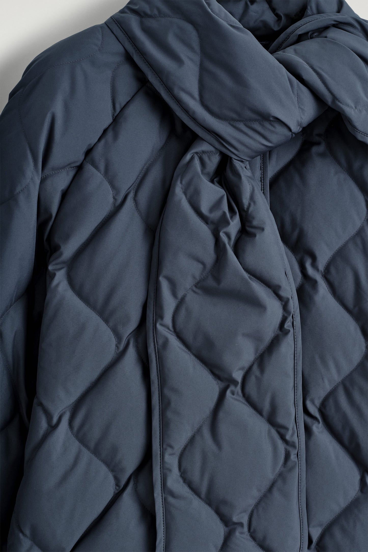 Scarf Detail Quilted Liner Jacket