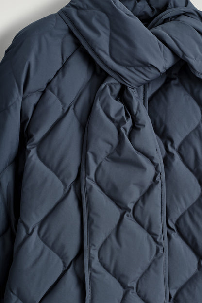 Scarf Detail Quilted Liner Jacket