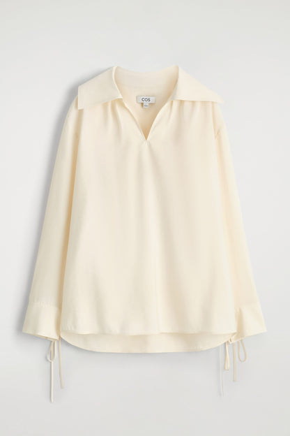Wide-Collar Modal Blouse