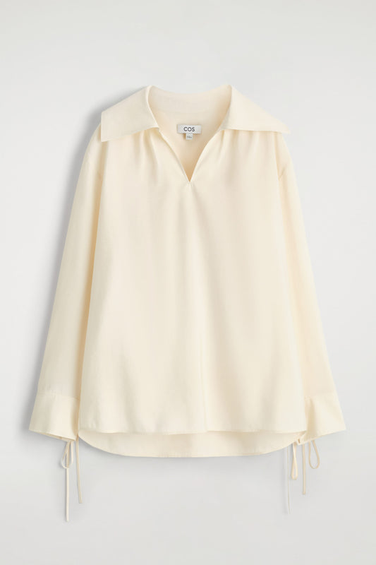 Wide-Collar Modal Blouse