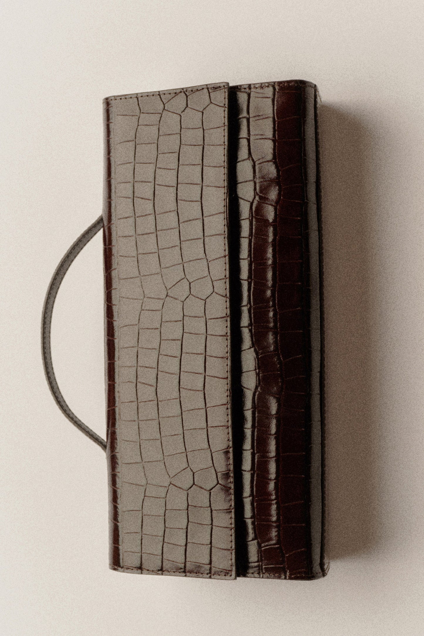 Gallery Clutch Bag - Croc-Effect Leather