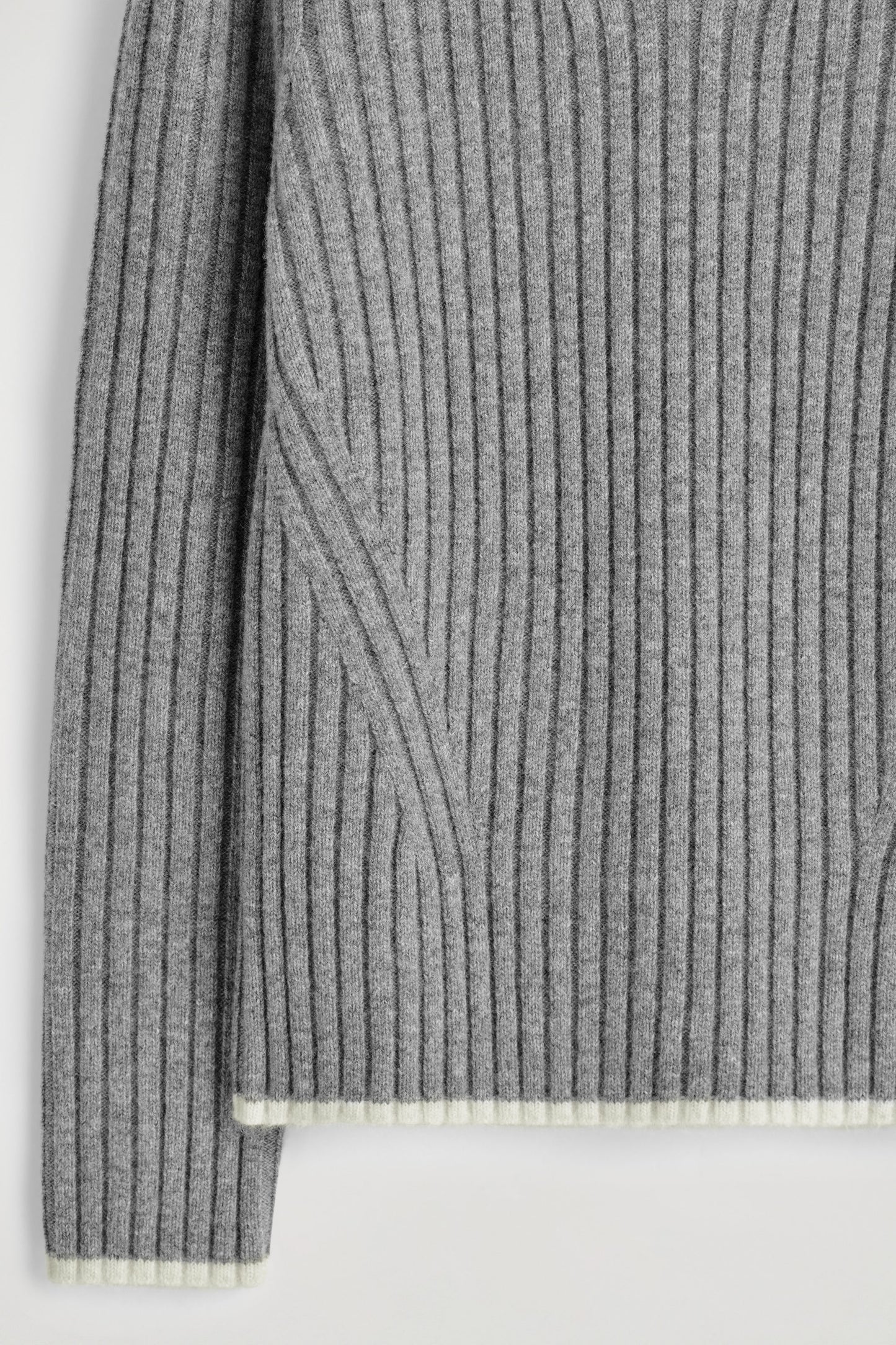Ribbed Wool Funnel-Neck Jumper