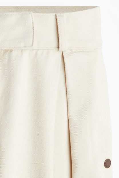 Pleat-front twill trousers