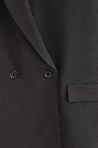 Contrast-Lined Double-Breasted Blazer