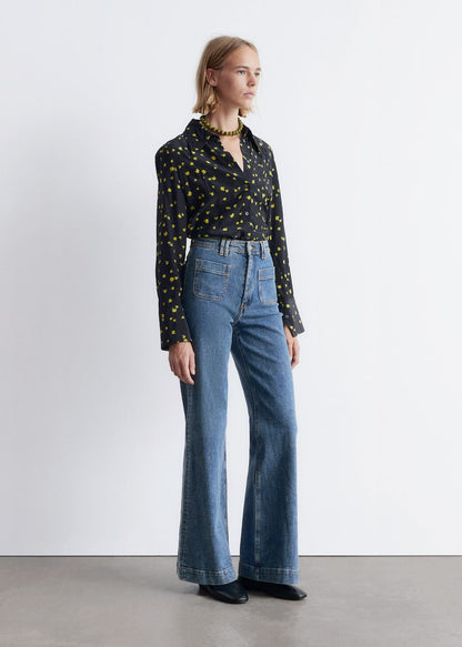 High-Waist Flared Jeans
