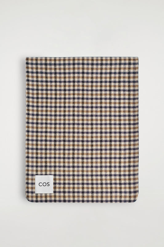 Checked Double-Faced Merino Wool Scarf