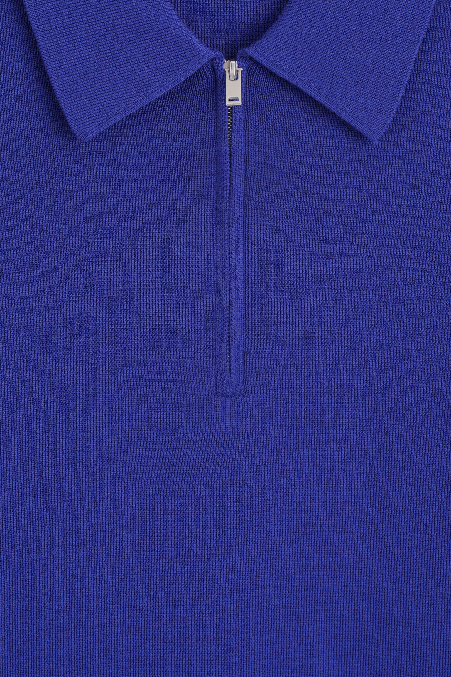 Merino Wool Zip-Up Polo Shirt
