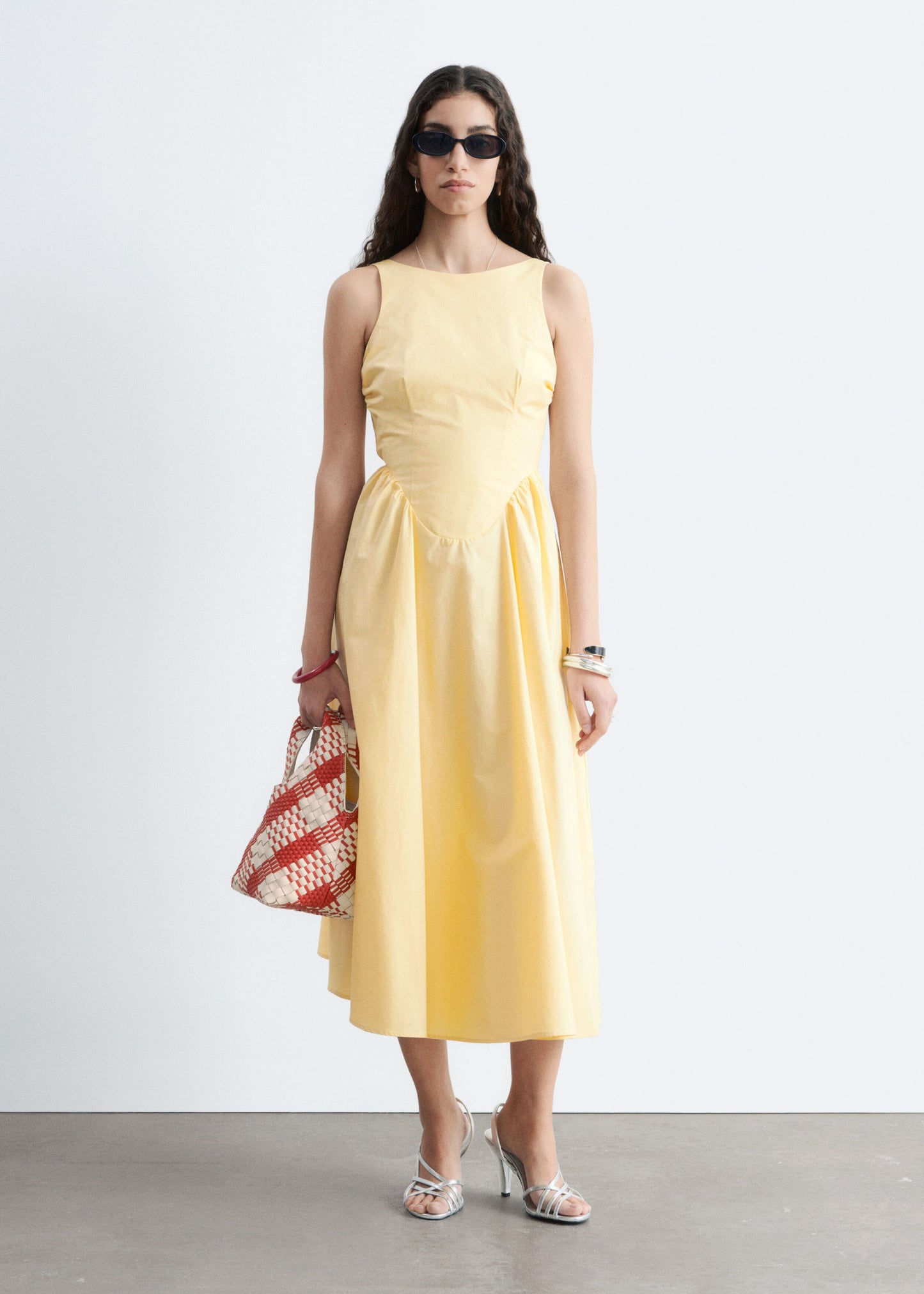 Tie-Back Midi Dress