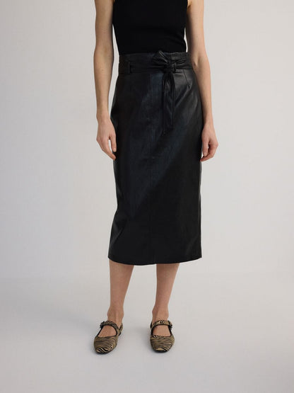 Midi skirt with tie detail