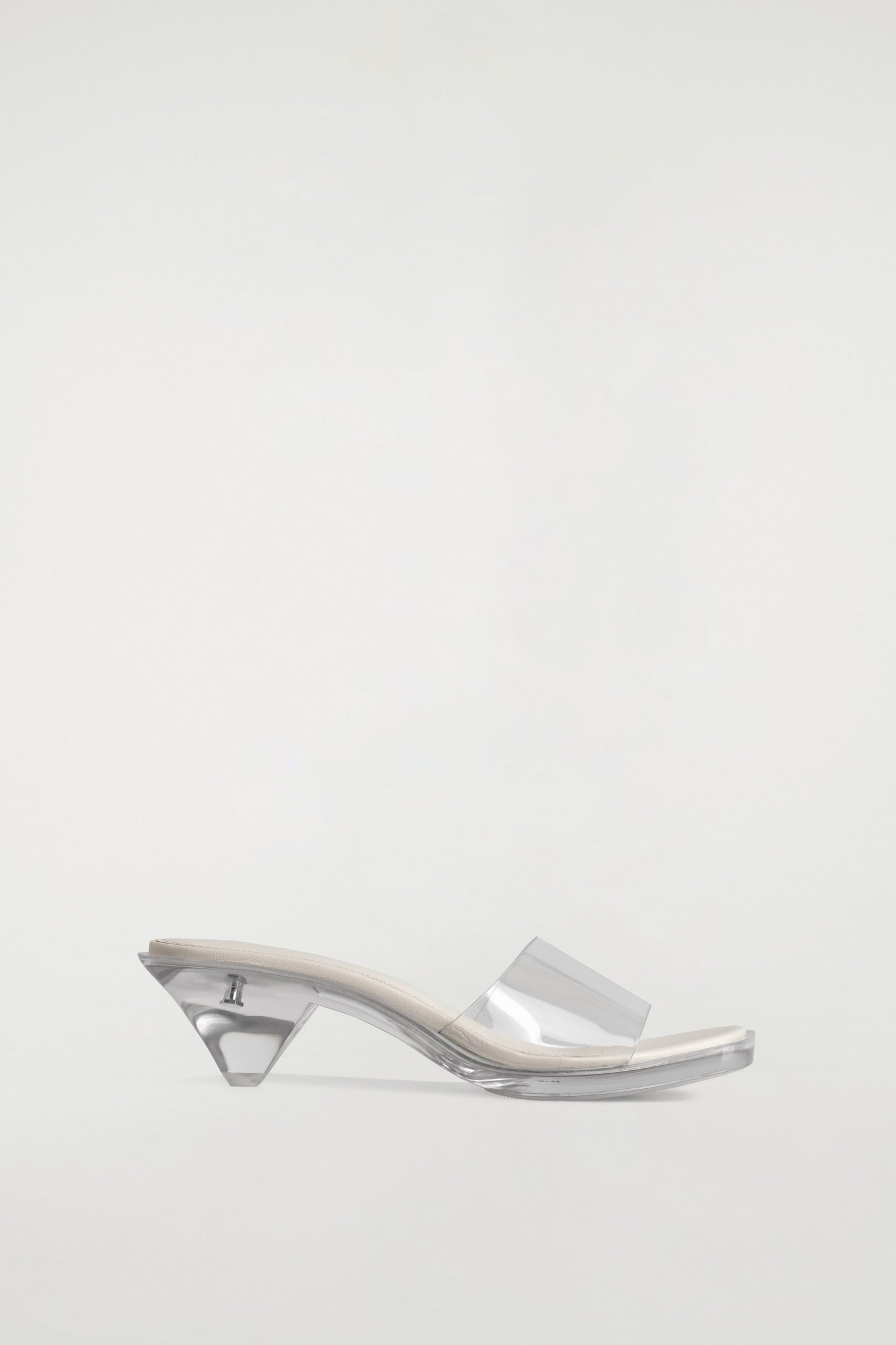 Perspex Kitten-Heel Mules