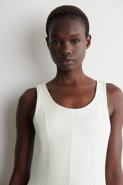Sculpted Cotton Midi Dress