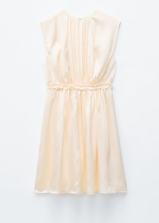 Gathered Silk Mini Dress