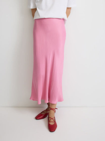 Satin midi skirt