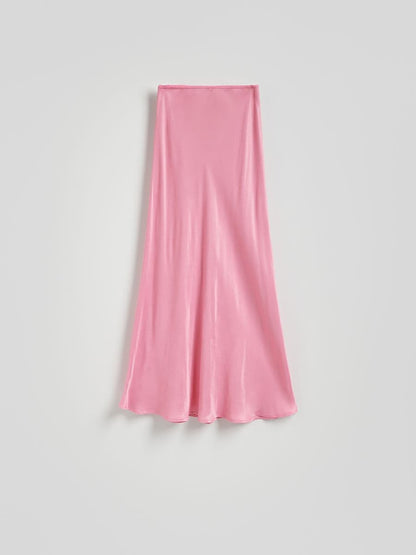 Satin midi skirt