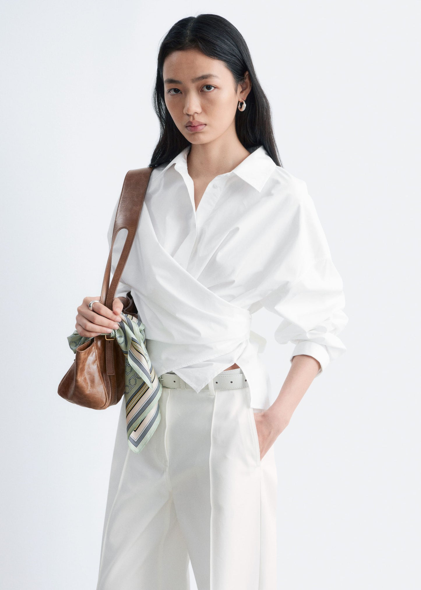 Tie-Waist Cotton Shirt