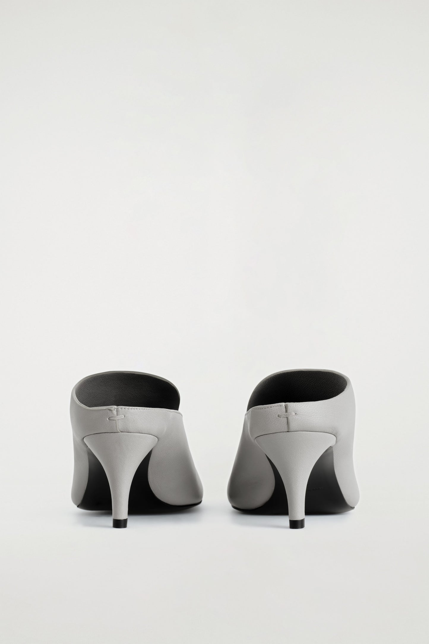 Draped Leather Kitten-Heel Mules
