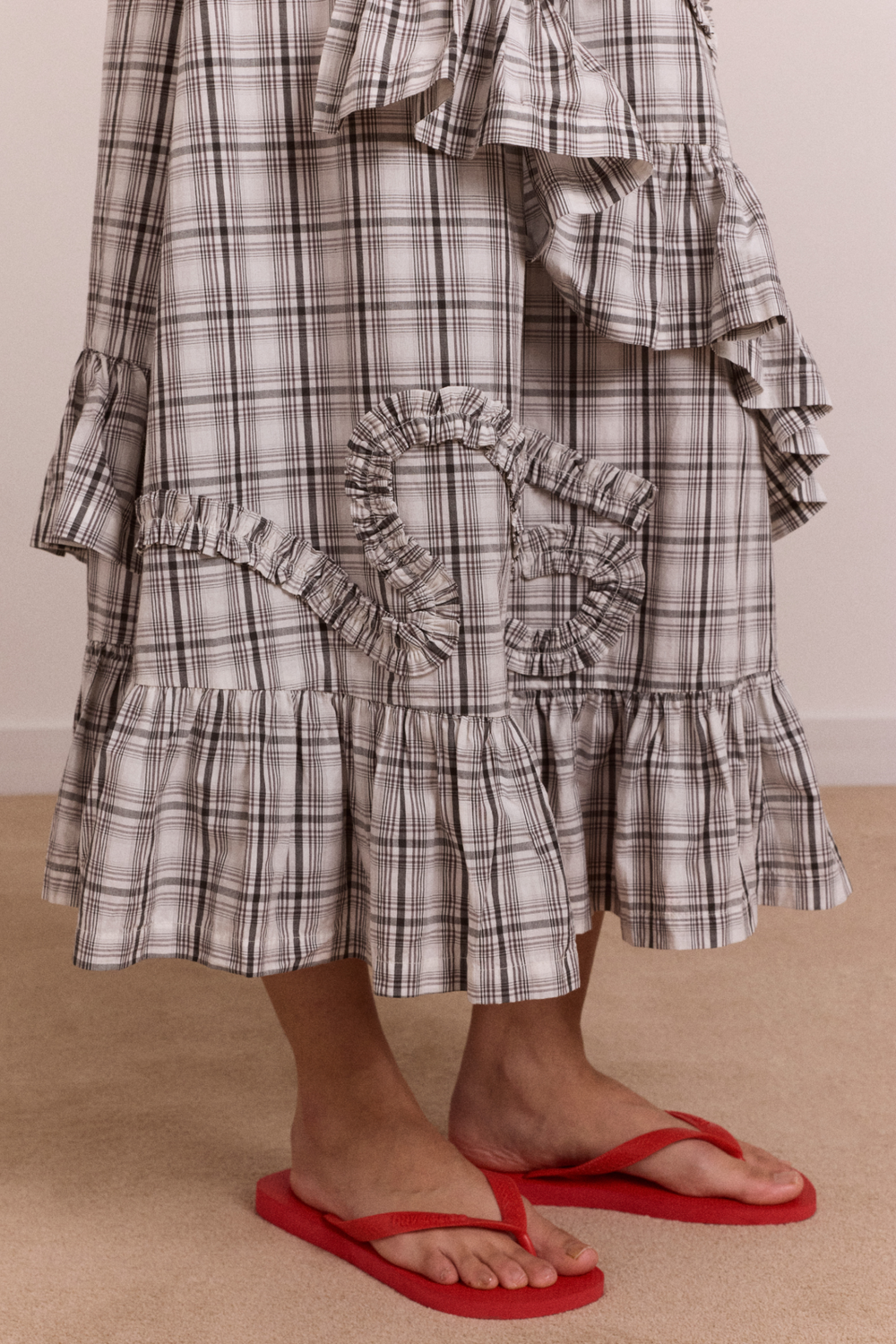 Catie ruffle midi skirt