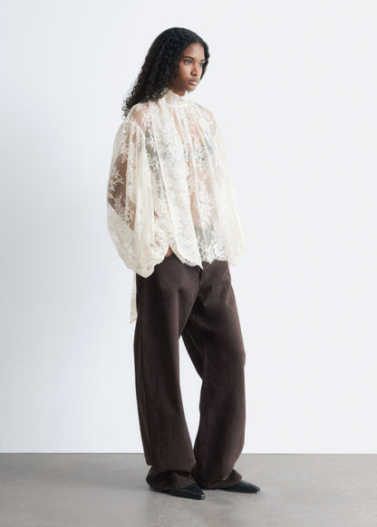 Lace Bow-Ribbon Blouse