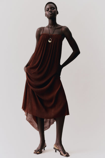 Plissé strappy dress