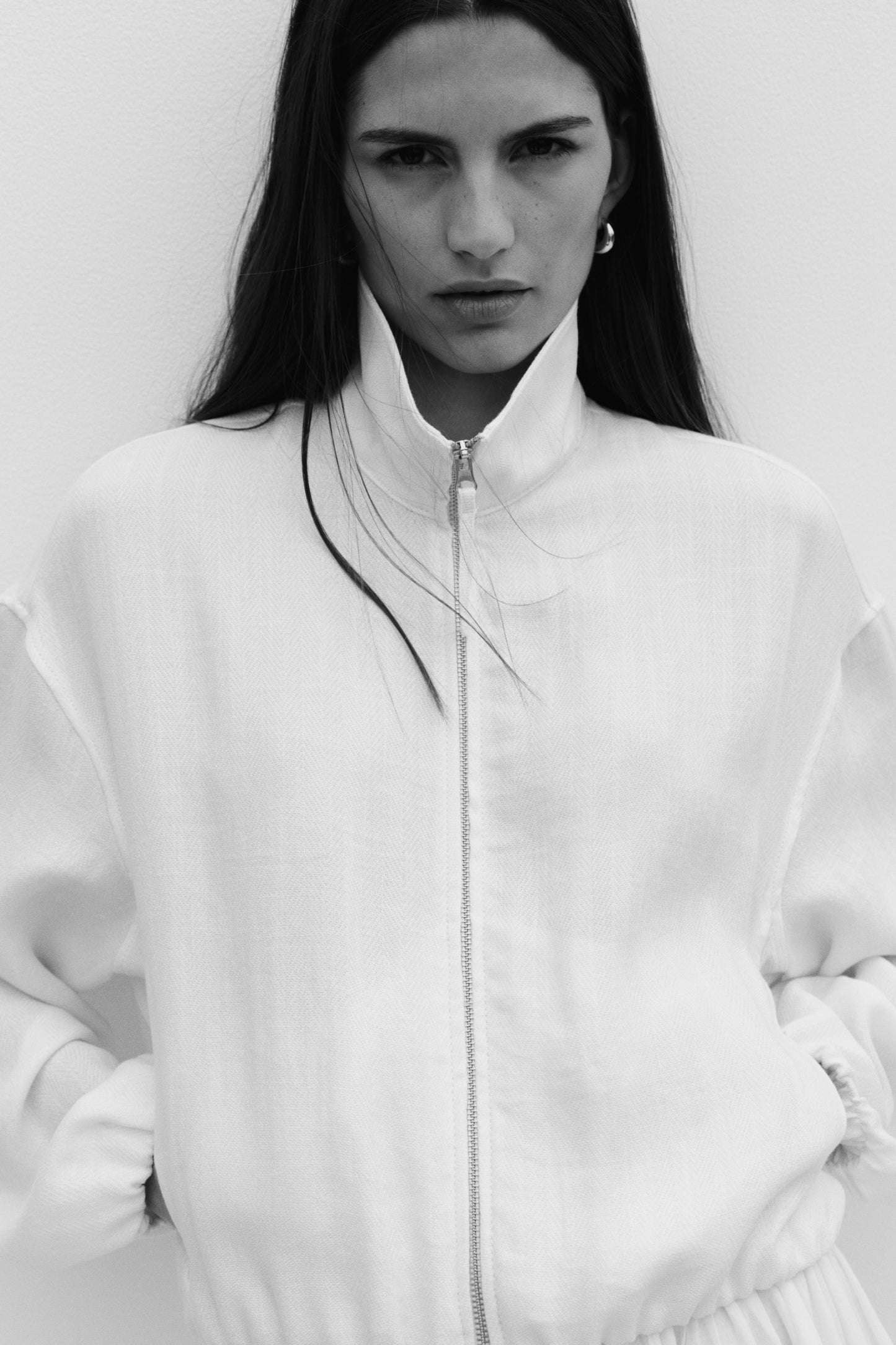 Women's Cream Bubble-hem jacket