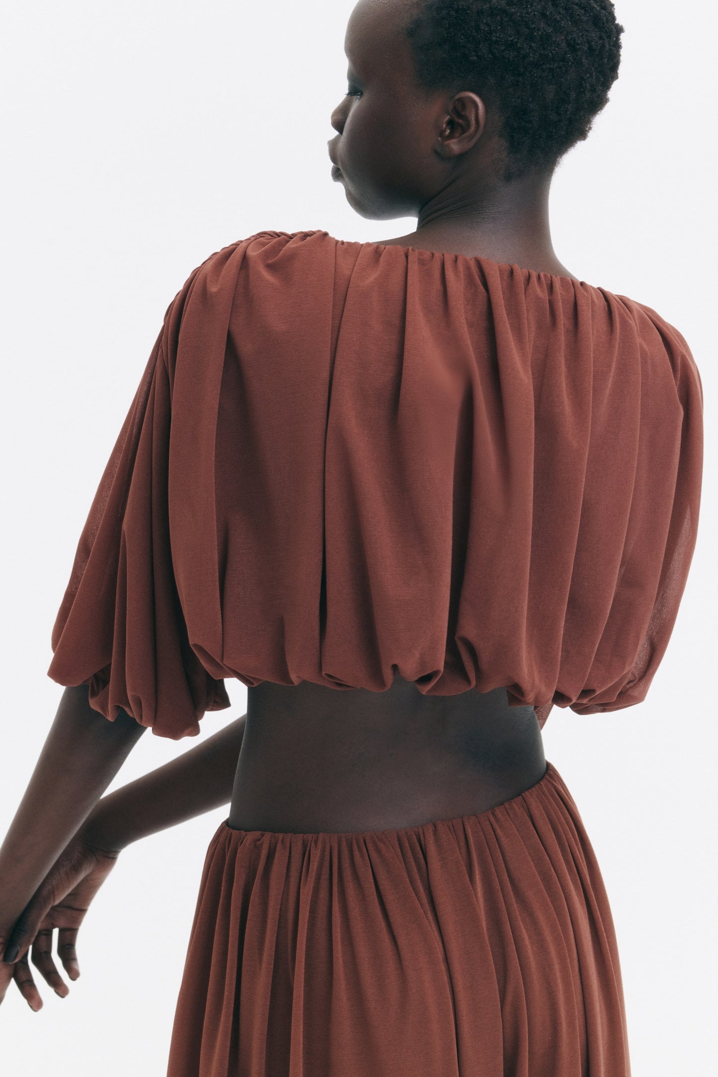 Bubble-hem cropped top