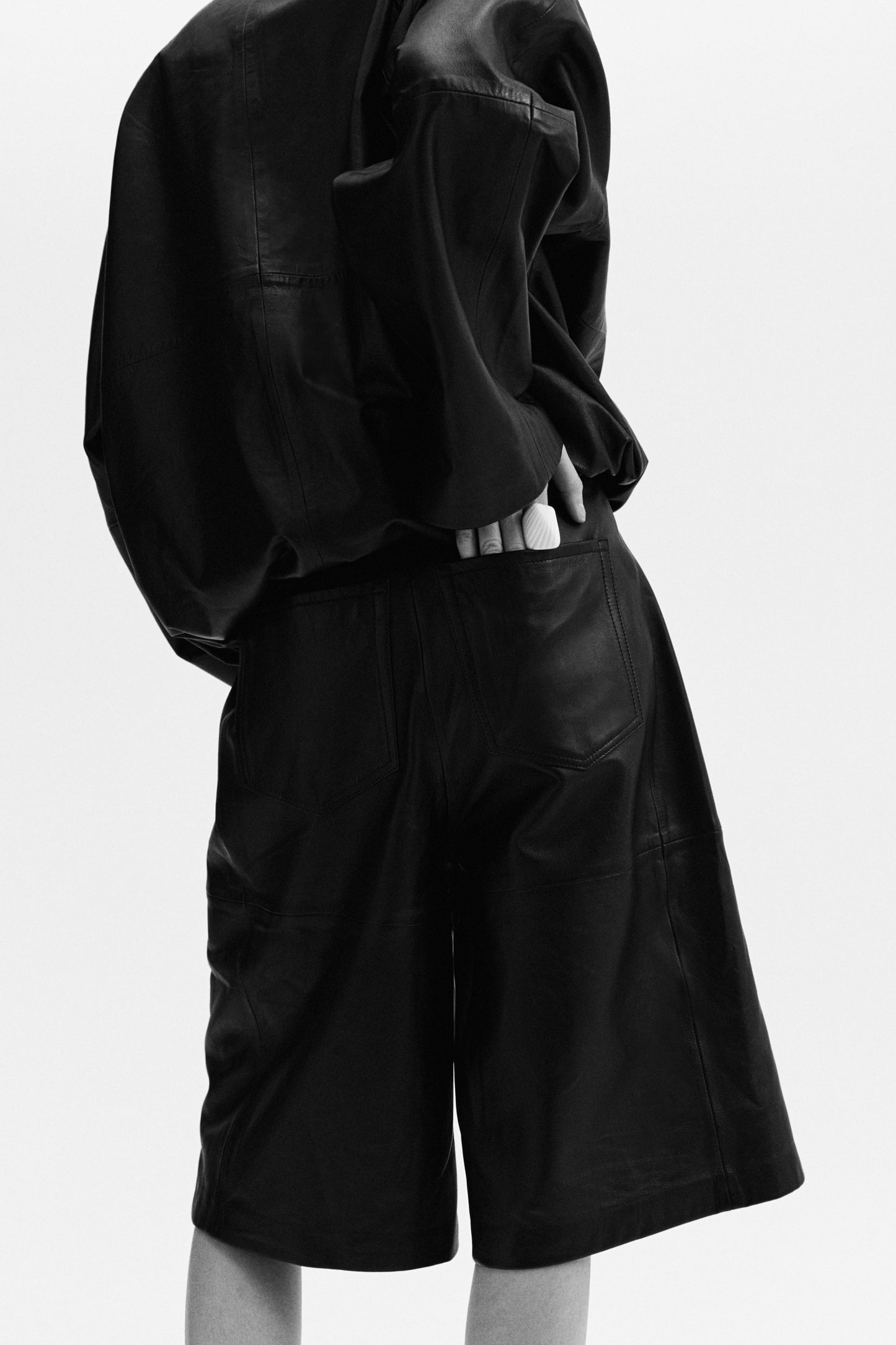Leather Bermuda shorts