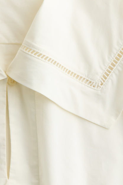 Women's Cream Sailor-collared poplin blouse | H&M GB