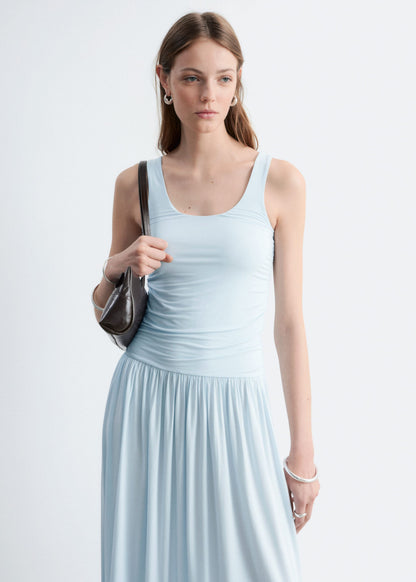 Gathered Jersey Maxi Dress