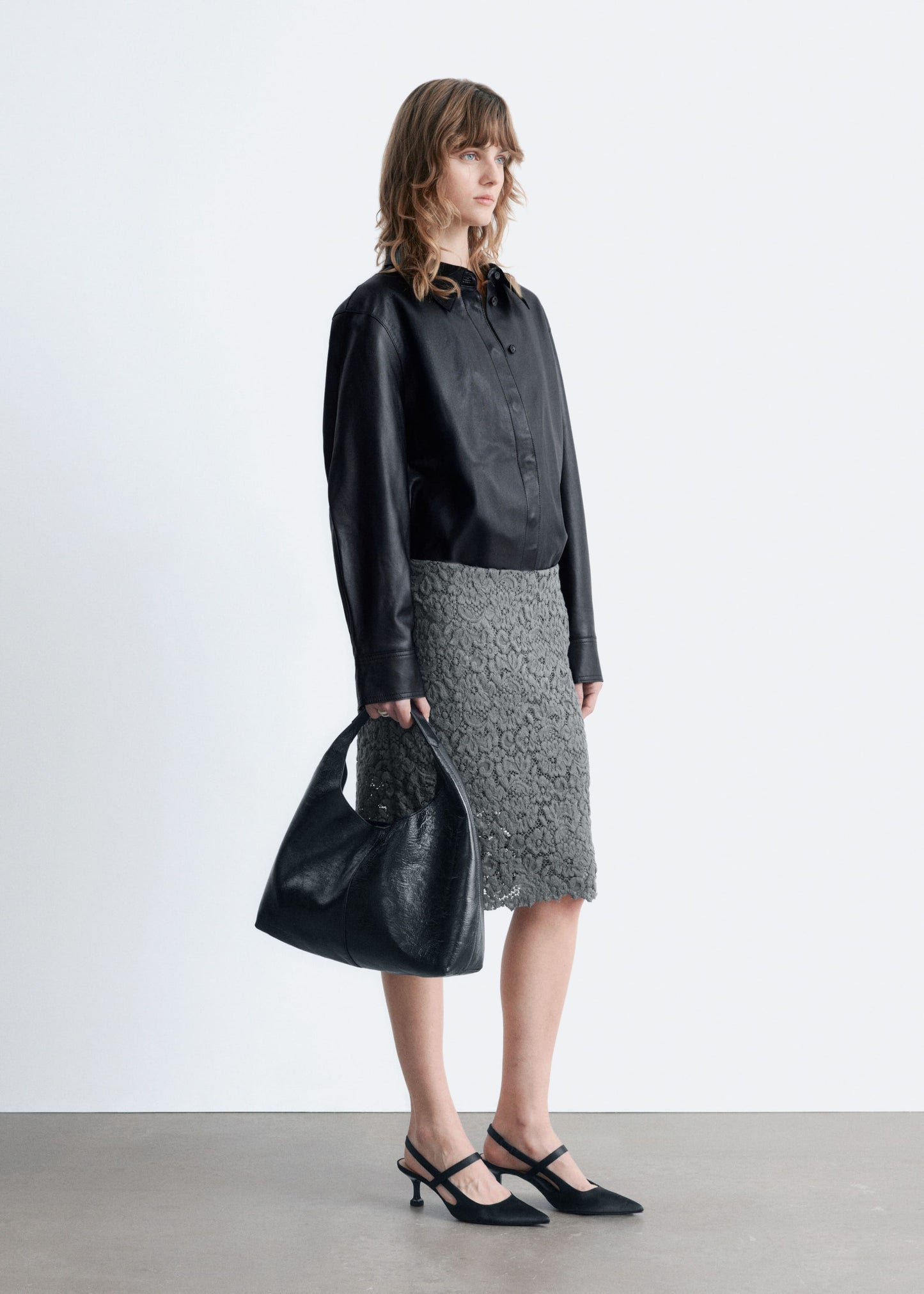 Pencil Lace Midi Skirt