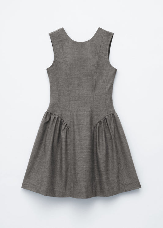 Flared Wool Mini Dress