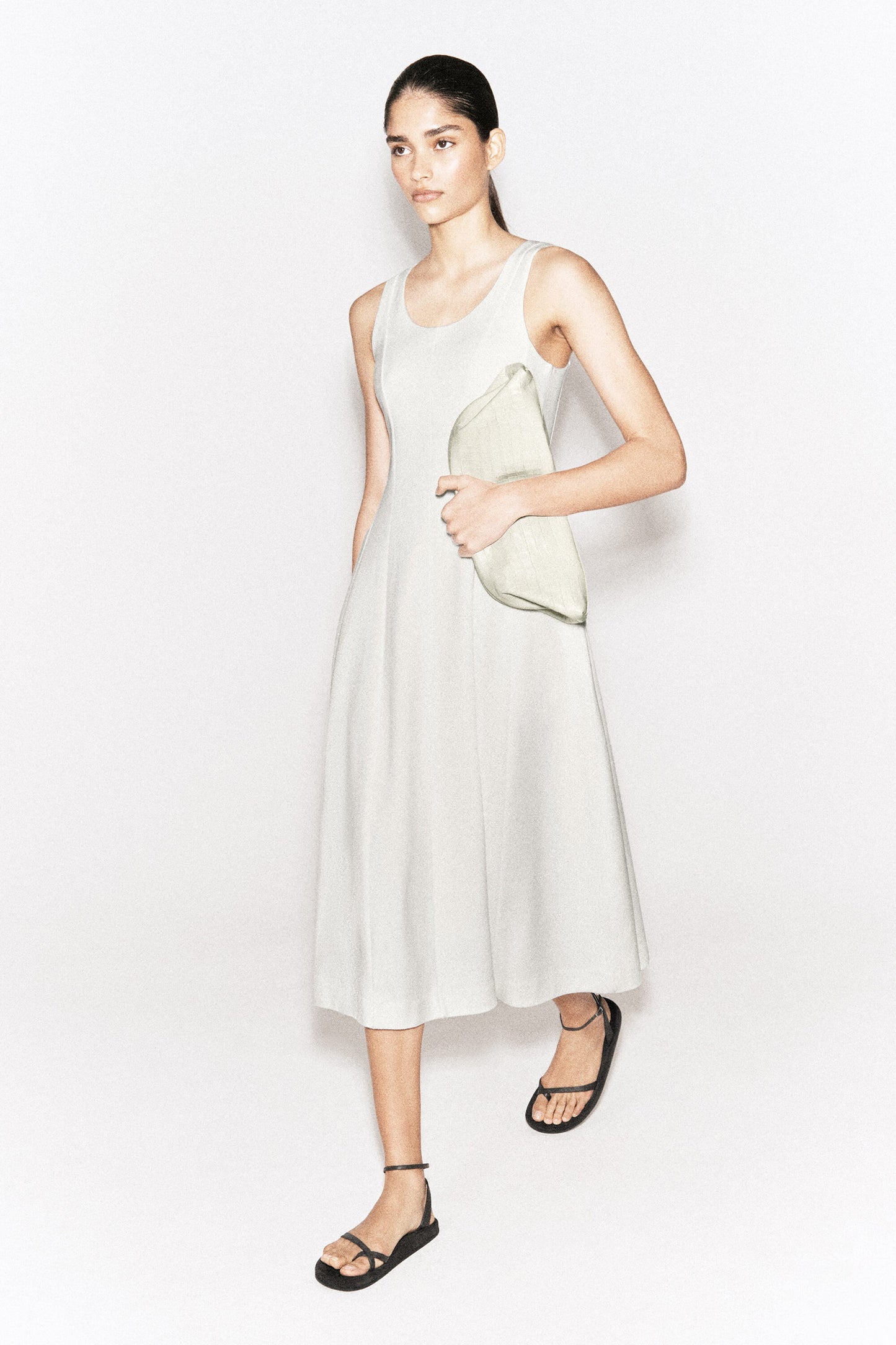 Sculpted Cotton Midi Dress