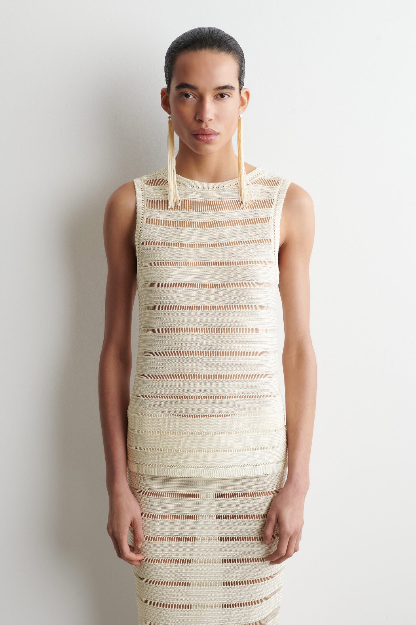 Ladder-Stitch Knitted Top
