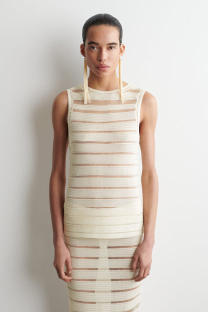 Ladder-Stitch Knitted Top