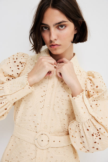 Broderie anglaise shirt dress