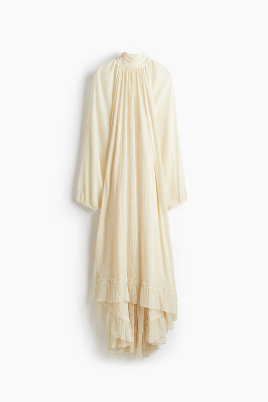 Bow-collar maxi dress
