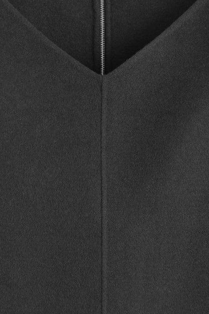 Double-Faced Wool V-Neck Top