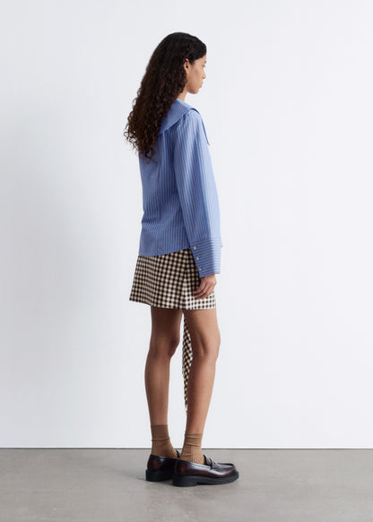 Oversized Collar Striped Shirt