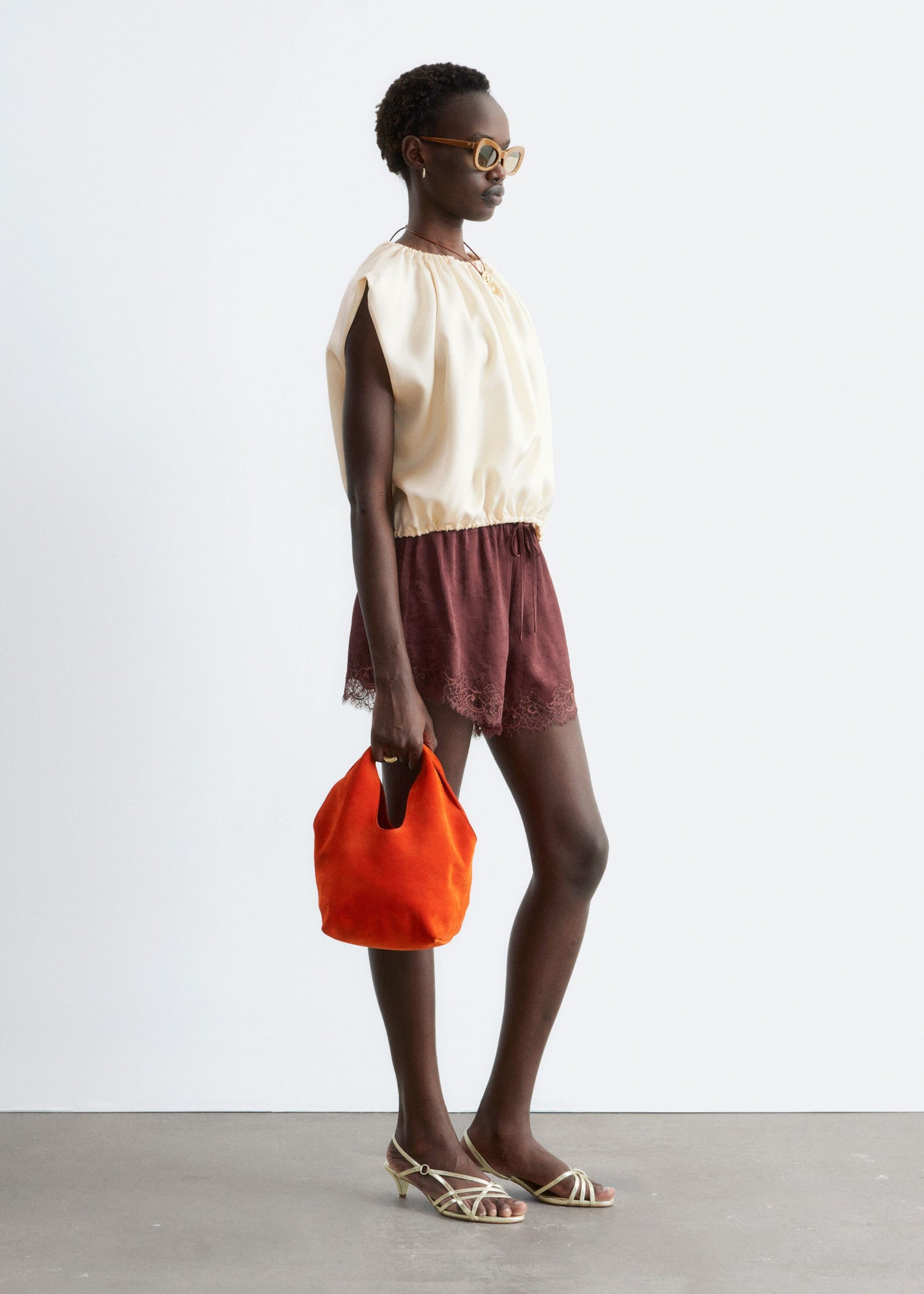 Drawstring Silk Top