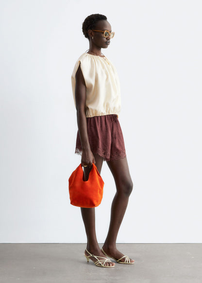 Drawstring Silk Top