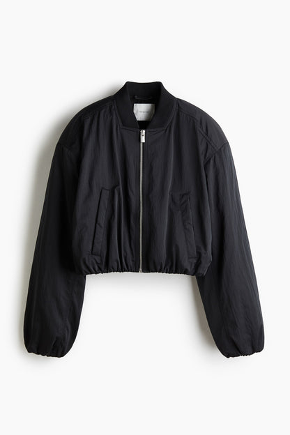 Shoulder-pad bomber jacket